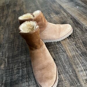 UGG Tan Suede Shearling Boots